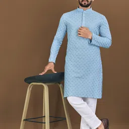 BALAJI CREATION Men Cotton Solid Straight Kurta-image-12