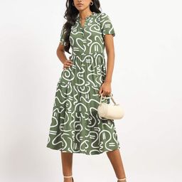 SALT ATTIRE Women Printed Fit & Flare Midi Dress-picture-32