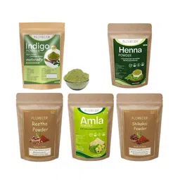 FLORECER Indigo, Henna, Amla, Reetha & Shikakai Powder For Hair- 100 g Each-45