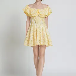 JC Collection Self Design Off-Shoulder Fit & Flare Mini Dress-image-33