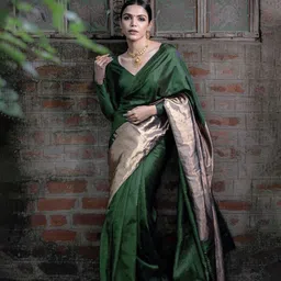 Lookmark Zari Kanjeevaram Saree With Blouse Piece-picture-45