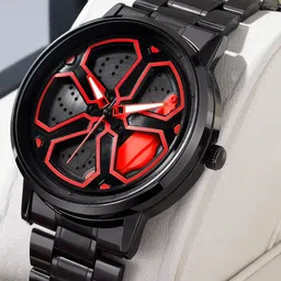 SWADESI STUFF Men Bracelet Style Straps Analogue Watch ROTATE 002 RED 9-58