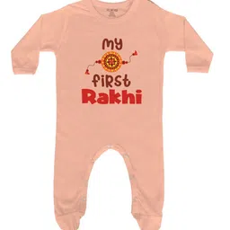 FFLIRTYGO Kids My First Rakhi Printed Round Neck Sleepsuit-image-79