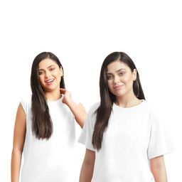 NOTWILD Women Pack Of 2 Solid Round Neck Cotton Oversized T-shirts-image-34