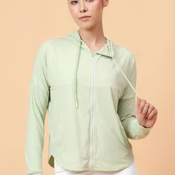 Fitkin Women Lightweight Training or Gym Open Front Jacket with Embroidered-image-66