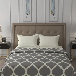 Raymond Home Grey & White Geometric 300 GSM AC Room Double Bed Dohar-image-20
