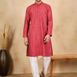 SWAGG INDIA Men Embroidered Thread Work Kurta-image-62