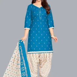 Simmu Ethnic Motifs Printed Straight Pure Cotton Kurta With Patiala & Dupatta-picture-26