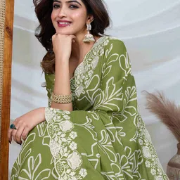 TASRIKA Embroidered Poly Crepe Saree-51