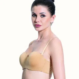 VStar Medium Coverage Underwired Lightly Padded Bandeau Bra with Transparent Strap image 3