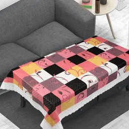 LooMantha Yellow Floral Waterproof Plastic 4-Seater Table Cover-image-15