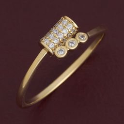 Kushal's Fashion Jewellery 92.5 Pure Silver Gold-Plated CZ Studded Adjustable Finger Ring-picture-7