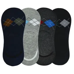 BAESD Men Pack Of 4 Checked Shoe Liner Socks-7