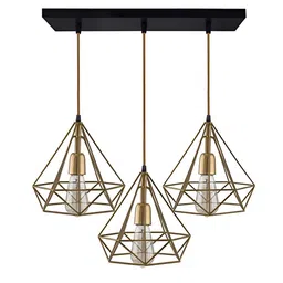 KINIS Gold-Toned & Black Textured Triangle Ceiling Lamp-picture-0