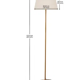 Divine Trends Off-White Brass Floor Lamp With Shade image 5