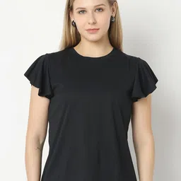 Smarty Pants Flutter Sleeve Ruffles Cotton Top-image-92