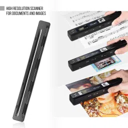 microware Portable Handheld Wand Wireless Document & Images Scanner A4 Size 900DPI JPG/PDF Formate LCD Display for Business Reciepts Books Corded & Cordless Portable Scanner image 2
