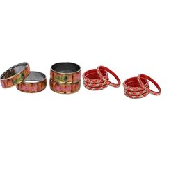 SOMIL Set Of 12 Multi Alloy Artificial Stones & Beads Bangles-picture-28
