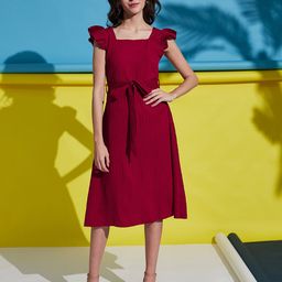 YANAMORA Fit & Flare Midi Dress-image-103