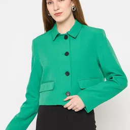 Madame Shirt Collar Neck Regular Fit Single-Breasted Overcoat-image-29