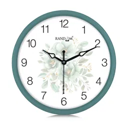 RANDOM White & Green Printed Traditional Wall Clock-37
