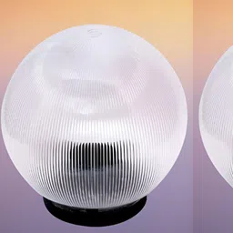 KINIS 2-Pcs Transparent Spherical Shape Gate & Garden Light Outdoor Pole Lamps-1