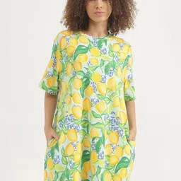 United Colors of Benetton Floral Print A-Line Dress-image-83