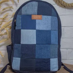 DWIJ Unisex Ergonomic Straps Denim Backpack-4
