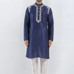 SULAKSHACOUTUREZ Men Embroidered Regular Thread Work Kurta with Churidar-picture-22