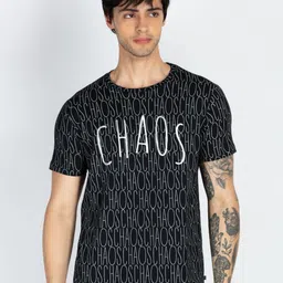 Status Quo Men Typography Printed Round Neck Pure Cotton T-shirt-image-86