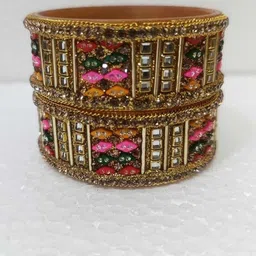 SAVORADE Set Of 2 Multi Glass Bangle-picture-13