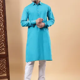 Yugnik Men Regular Pure Cotton Kurta with Pyjamas-picture-6