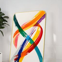 Livin'luxe White & Orange 1 Piece Wood Other Wall Paintings-picture-4