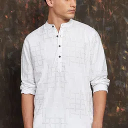 Melange by Lifestyle Men White Printed Kurta-picture-13