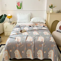 JC HOME Grey & White Cartoon Characters AC Room 350 GSM Single Bed Quilt-image-15