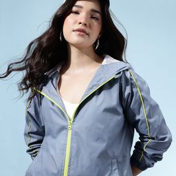 glitchez Hooded Tailored Contrast Piping Detail Raglan Sleeves Jacket-picture-35
