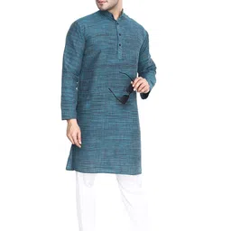 Aaryavar Men Geometric Striped Thread Work Kurta-image-21