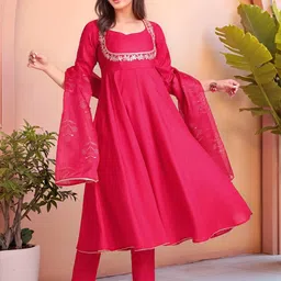Aaghnya Women Pink Kurta Sets-picture-6