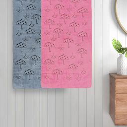 Myntra Elegant Homes Grey & Pink 2 Pieces Printed Cotton 420 GSM Bath Towel-image-11