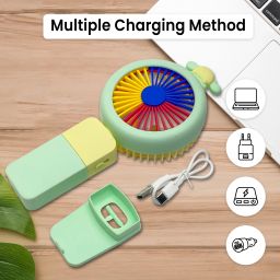 MM telecom Mini Hand Fan with LED Light | Colorful USB Fan for Kids & Travel FF53 USB Fan-image-88