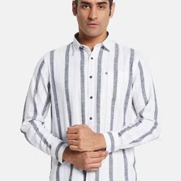 METTLE Men Multi Stripes Opaque Striped Casual Shirt-image-93