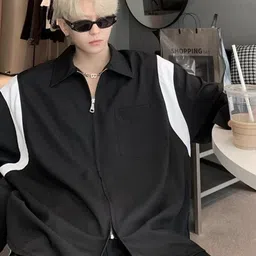 StyleCast Men Standard Oversized Fit Spread Collar Solid Casual Shirt-image-28