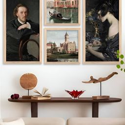 Kotart Brown & Black 4 Pieces Contemporary Wooden Wall Arts-picture-44