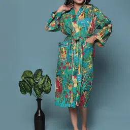 Bohekant Printed Cotton Kimono Bath Robe-picture-29