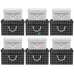Aura Black Set of 6 Reusable Drawer Organiser Organisers-57