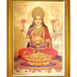 ADA Handicraft Gold-Toned & Red Shree Dhanalakshmi Wood Wall Photo Frames-image-88