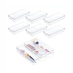 Aura Transparent 12 Pieces Reusable Kitchen & Makeup Storage Organizer Tray-image-68