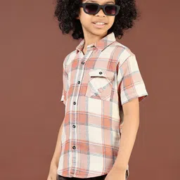 V-Mart Boys Opaque Checked Casual Shirt-image-76