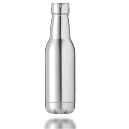 Frabble8 Silver-Toned Single Stainless Steel Solid Double Wall Vacuum Water Bottle-picture-33