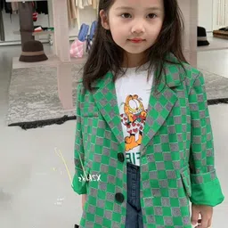 StyleCast x Revolte Girls Checked Tailored Jacket-picture-8